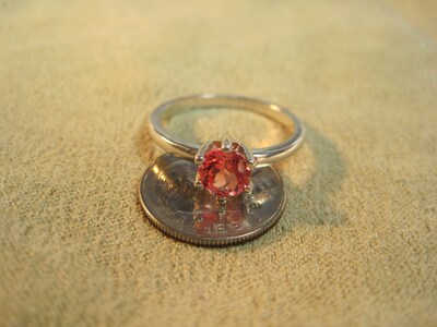 Padparadscha Sapphire 6mm Natural Sri Lanka Earth Mined Gemstone Solitaire Ring Solid 925 USA - image3